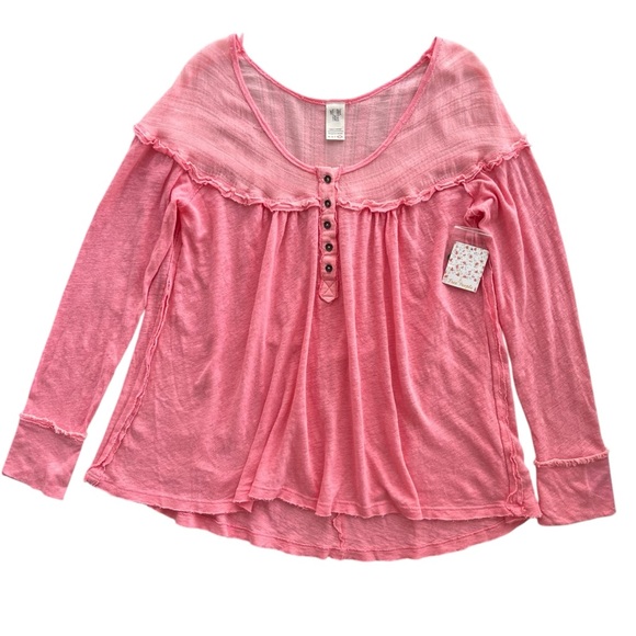Free People Tops - Free People Pink Long Sleeve Top